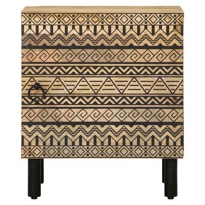 vidaXL Nachttische 2 Stk. Schwarz 40x33,5x46 cm Raues Mangoholz