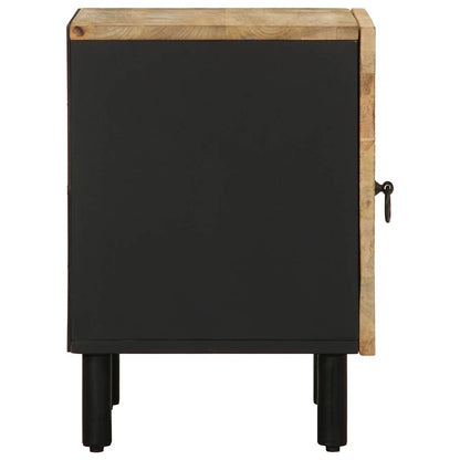 vidaXL Nachttische 2 Stk. Schwarz 40x33,5x46 cm Raues Mangoholz