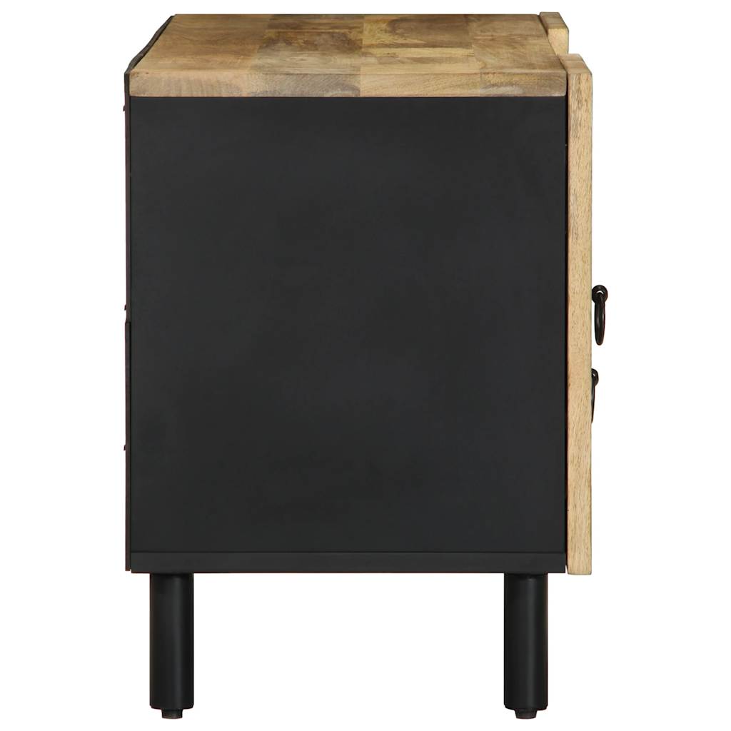 vidaXL TV-Schrank Schwarz 105x33,5x46 cm Raues Mangoholz