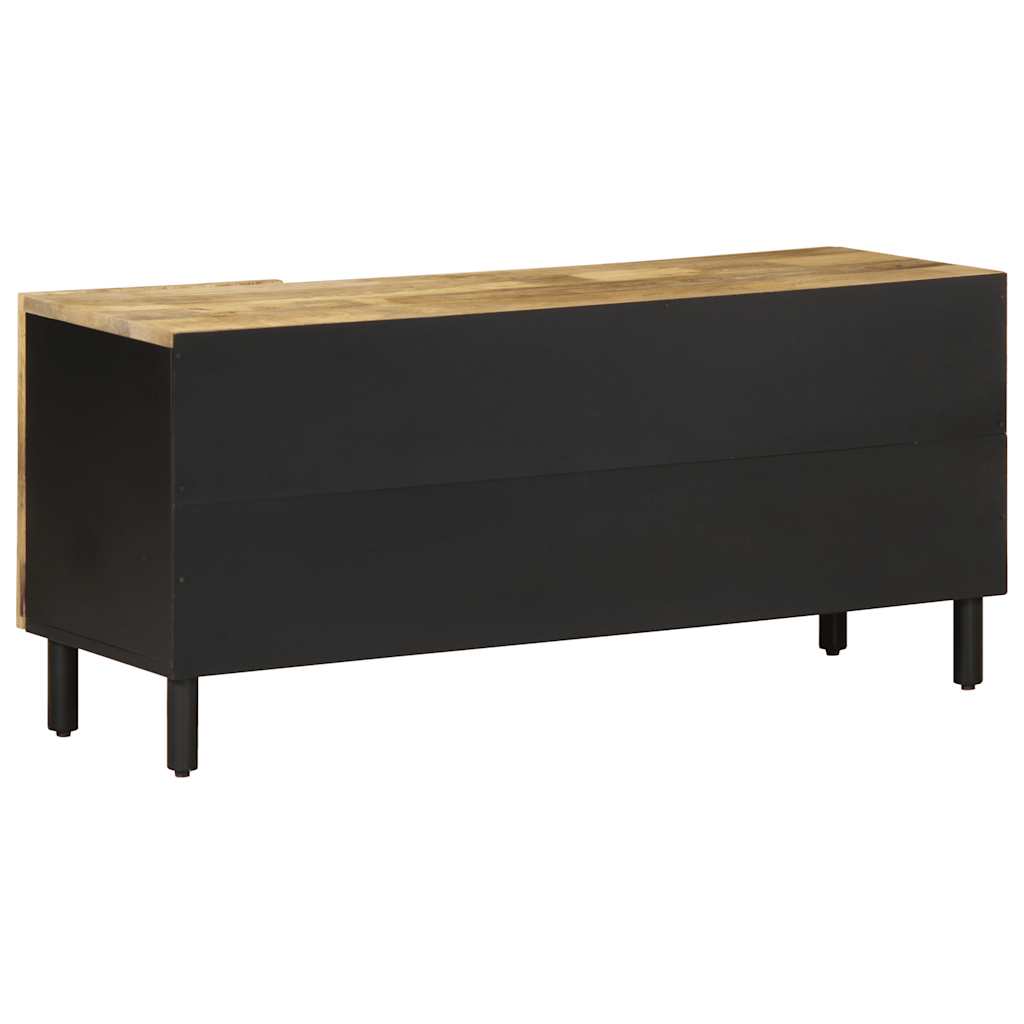 vidaXL TV-Schrank Schwarz 105x33,5x46 cm Raues Mangoholz