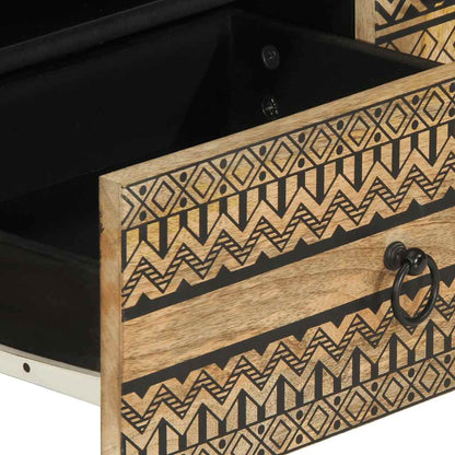 vidaXL TV-Schrank Schwarz 105x33,5x46 cm Raues Mangoholz