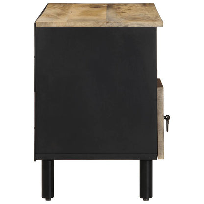 vidaXL TV-Schrank Schwarz 100x33,5x46 cm Raues Mangoholz