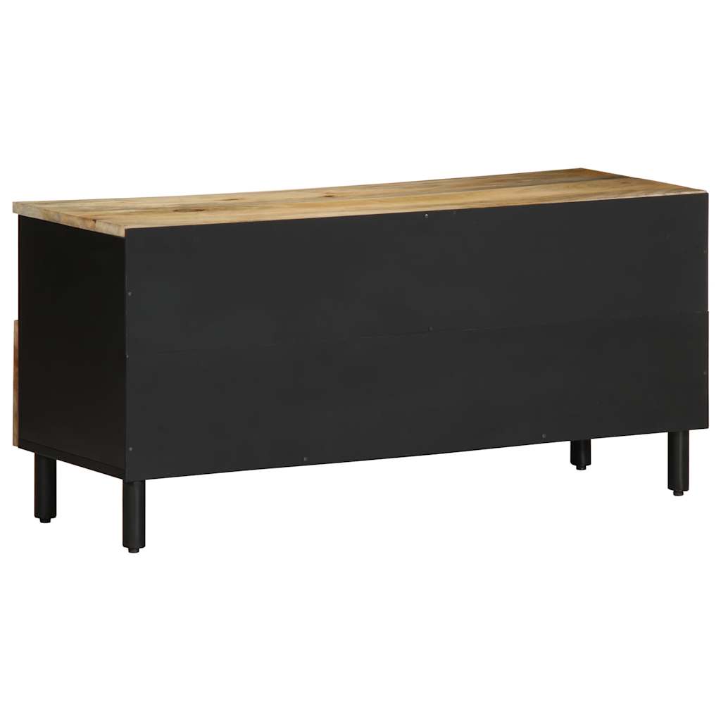 vidaXL TV-Schrank Schwarz 100x33,5x46 cm Raues Mangoholz