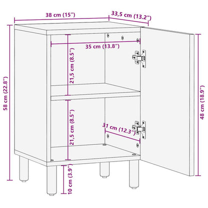 vidaXL Badschrank 38x33,5x58 cm Massivholz Mango
