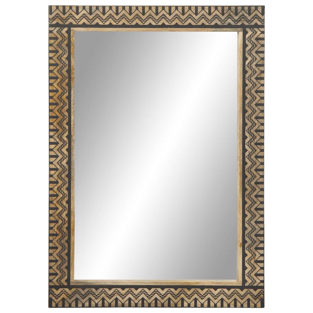 vidaXL Miroir de salle de bain 50x70 cm en bois de manguier massif et verre