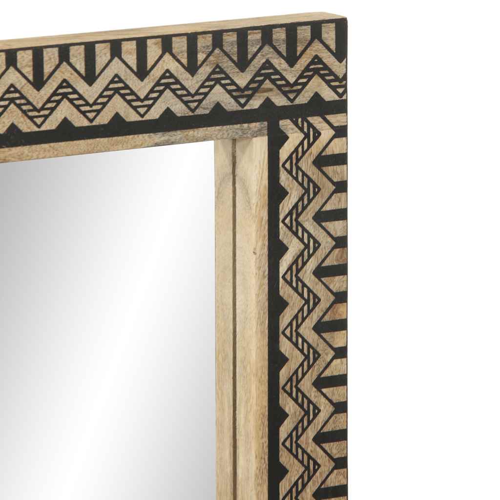 vidaXL Miroir de salle de bain 50x70 cm en bois de manguier massif et verre