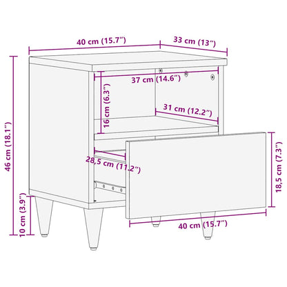 vidaXL Nachttisch 40x33x46 cm Massivholz Mango