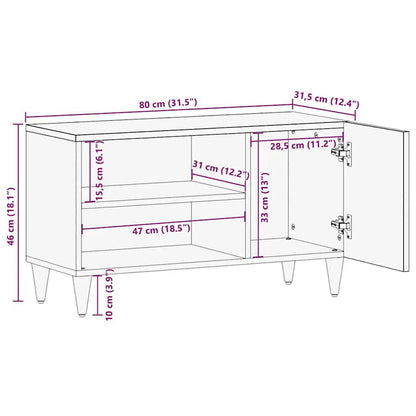 vidaXL TV-Schrank 80x31,5x46 cm Massivholz Mango