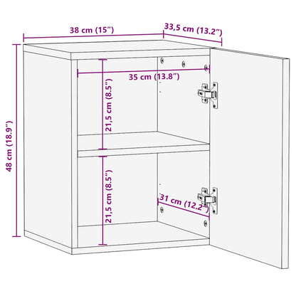 vidaXL Bad-Hängeschrank 38x33,5x48 cm Massivholz Mango