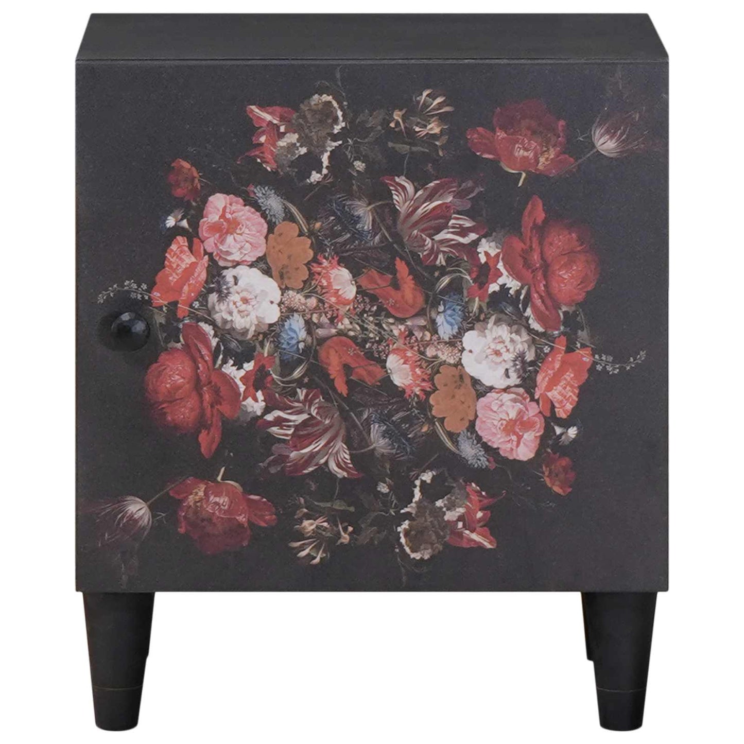 vidaXL Table de chevet avec porte noir 40 x 33 x 46 cm bois de manguier massif