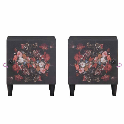 vidaXL Table de chevet avec porte noir 40 x 33 x 46 cm bois de manguier massif