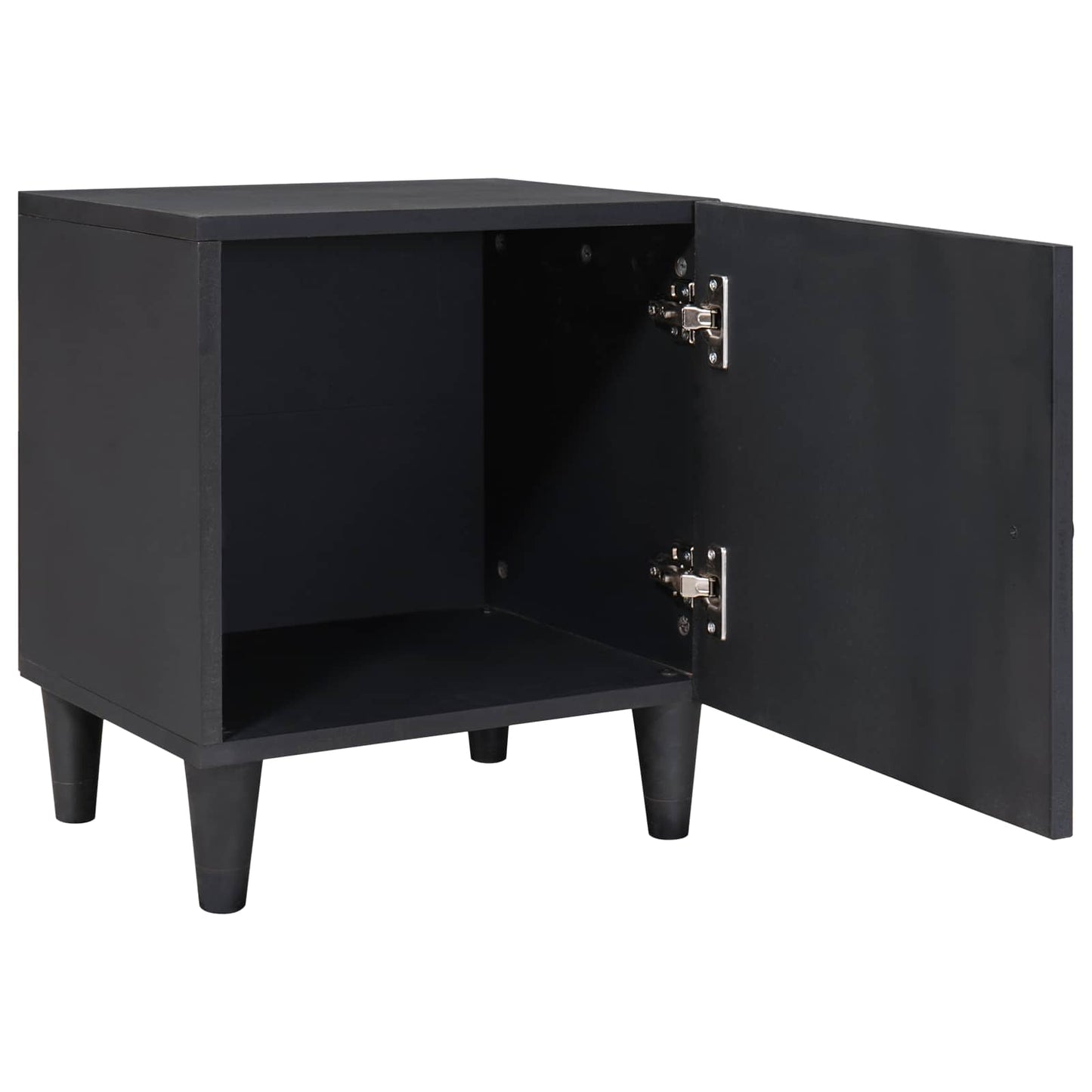 vidaXL Table de chevet avec porte 2 pcs Noir 40 x 33 x 46 cm