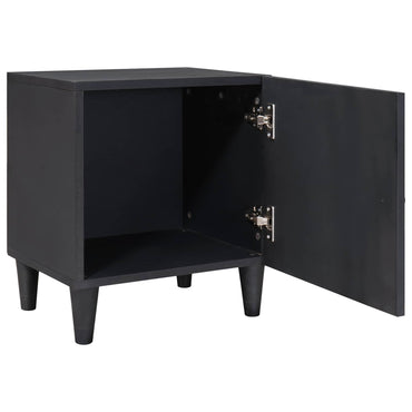 vidaXL Table de chevet avec porte 2 pcs Noir 40 x 33 x 46 cm