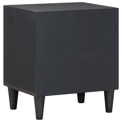 vidaXL Table de chevet avec porte 2 pcs Noir 40 x 33 x 46 cm