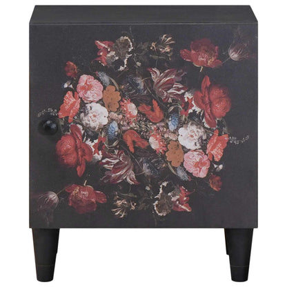 vidaXL Table de chevet avec porte 2 pcs Noir 40 x 33 x 46 cm