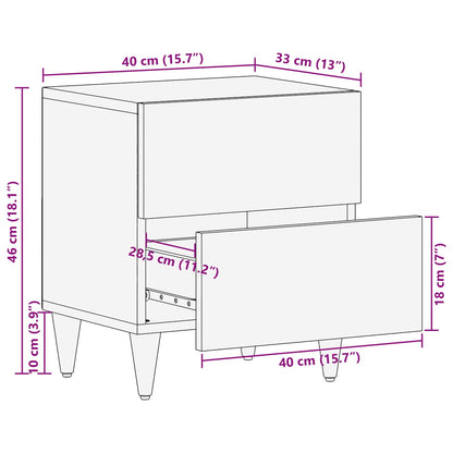 vidaXL Table de chevet marron 40 x 33,5 x 46 cm bois de manguier massif
