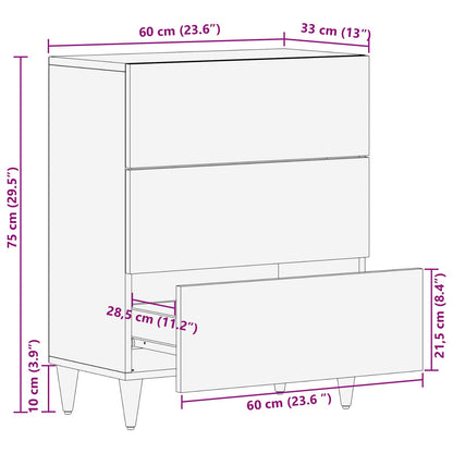 vidaXL Stauraumschränke Mehrfarbig 60 x 33,5 x 75 cm Massivholz Mango