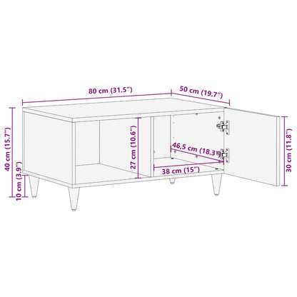 vidaXL Couchtisch Mehrfarbig 80 x 50 x 40 cm Massivholz Mango