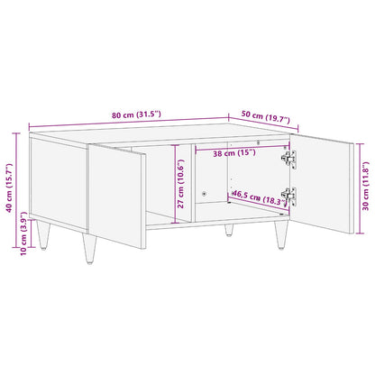 vidaXL Couchtisch Mehrfarbig 80 x 50 x 40 cm Massivholz Mango