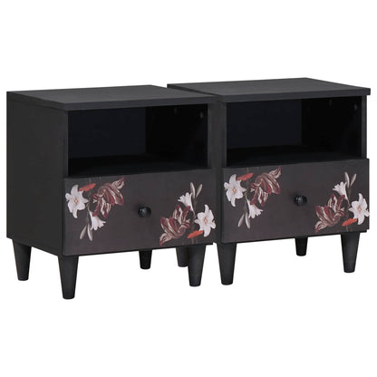 Nachttisch 2 pcs Braun 40 x 33 x 46 cm Massivholz Mango