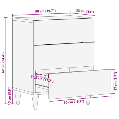 vidaXL Nachttisch Mehrfarbig 50 x 33 x 60 cm Massivholz Mango