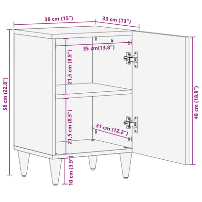vidaXL Badezimmerschrank Mehrfarbig 38 x 33,5 x 58 cm Massivholz Mango