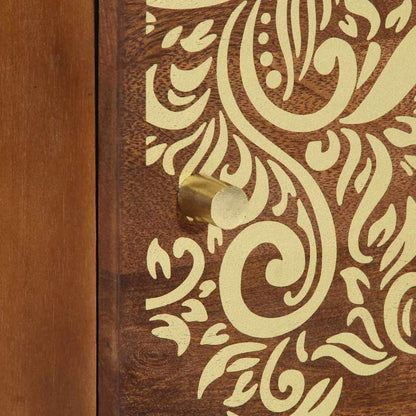 Nachttisch mit Tür Honigbraun 40 x 33 x 46 cm Massivholz Mango