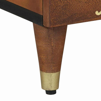 Nachttisch mit Tür Honigbraun 40 x 33 x 46 cm Massivholz Mango