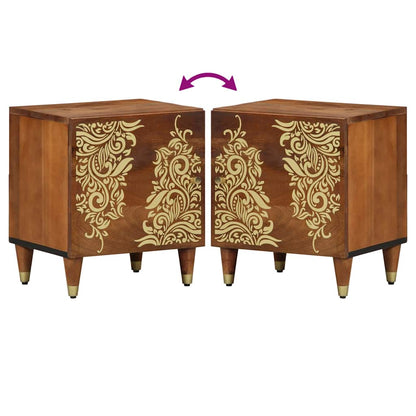 Nachttisch mit Tür Honigbraun 40 x 33 x 46 cm Massivholz Mango