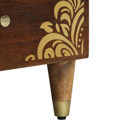 Nachttisch Honigbraun 40 x 33 x 46 cm Massivholz Mango