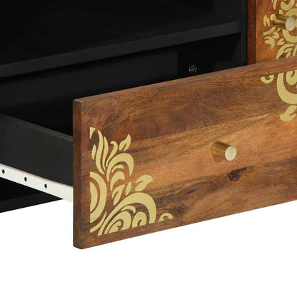 vidaXL TV-Schränk mit Tür Honigbraun 105 x 33 x 46 cm Massivholz Mango
