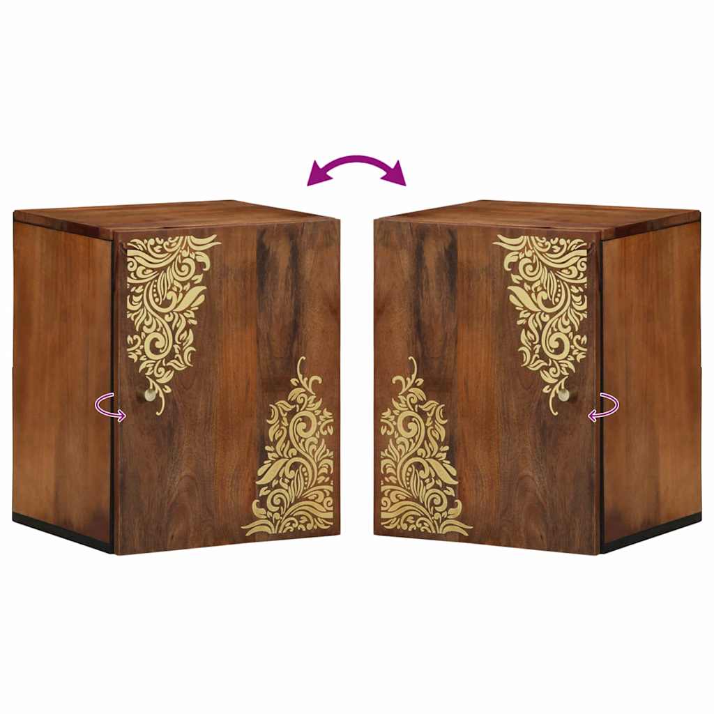 Wandschrank mit Tür Honigbraun 38 x 33 x 48 cm Massivholz Mango