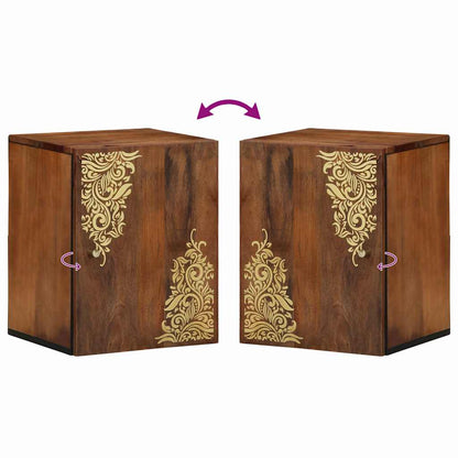 Wandschrank mit Tür Honigbraun 38 x 33 x 48 cm Massivholz Mango