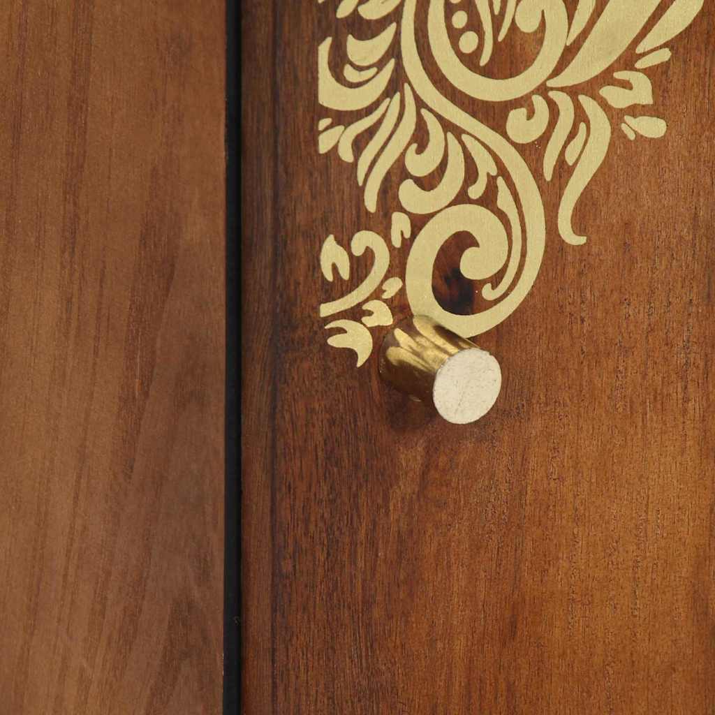 Highboard mit Regal Braun 40 x 33 x 110 cm Massivholz Mango