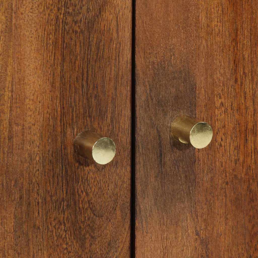 Highboard mit Regal Braun 60 x 33 x 100 cm Massivholz Mango