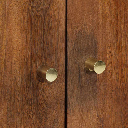 Highboard mit Regal Braun 60 x 33 x 100 cm Massivholz Mango