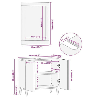 vidaXL Badezimmer Spiegel mit Spiegel Honigbraun 70 x 50 x 2,5 cm