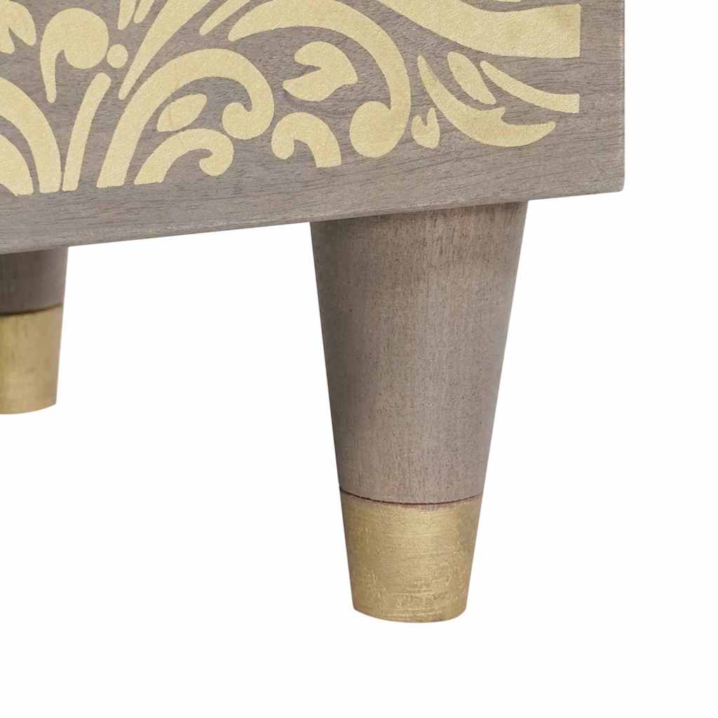 Nachttisch mit Tür Grau 40 x 33 x 46 cm Massivholz Mango