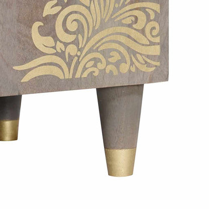 TV-Schränk mit Regal Grau 105 x 33 x 46 cm Massivholz Mango