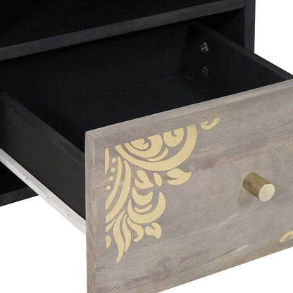 TV-Schränk mit Schubladen Grau 70 x 33 x 46 cm Massivholz Mango