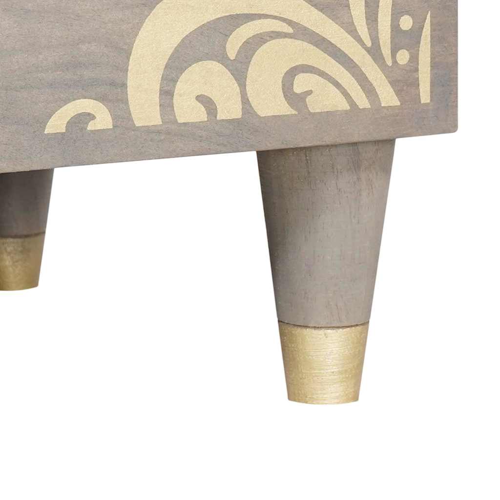 vidaXL Buffet gris et doré 60 x 33 x 75 cm Bois de manguier massif