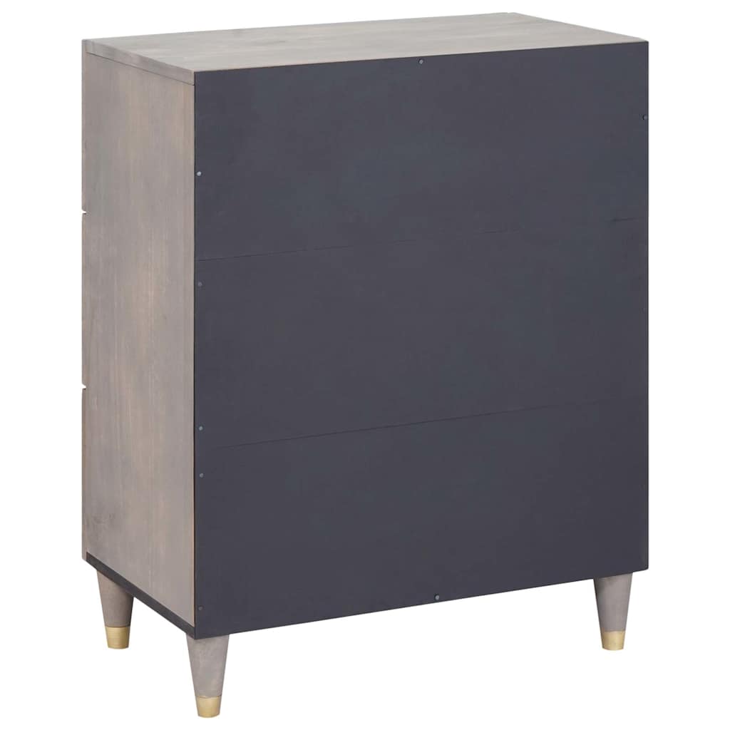 vidaXL Buffet gris et doré 60 x 33 x 75 cm Bois de manguier massif