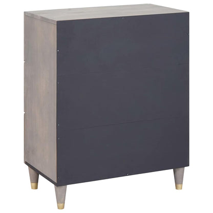 vidaXL Buffet gris et doré 60 x 33 x 75 cm Bois de manguier massif