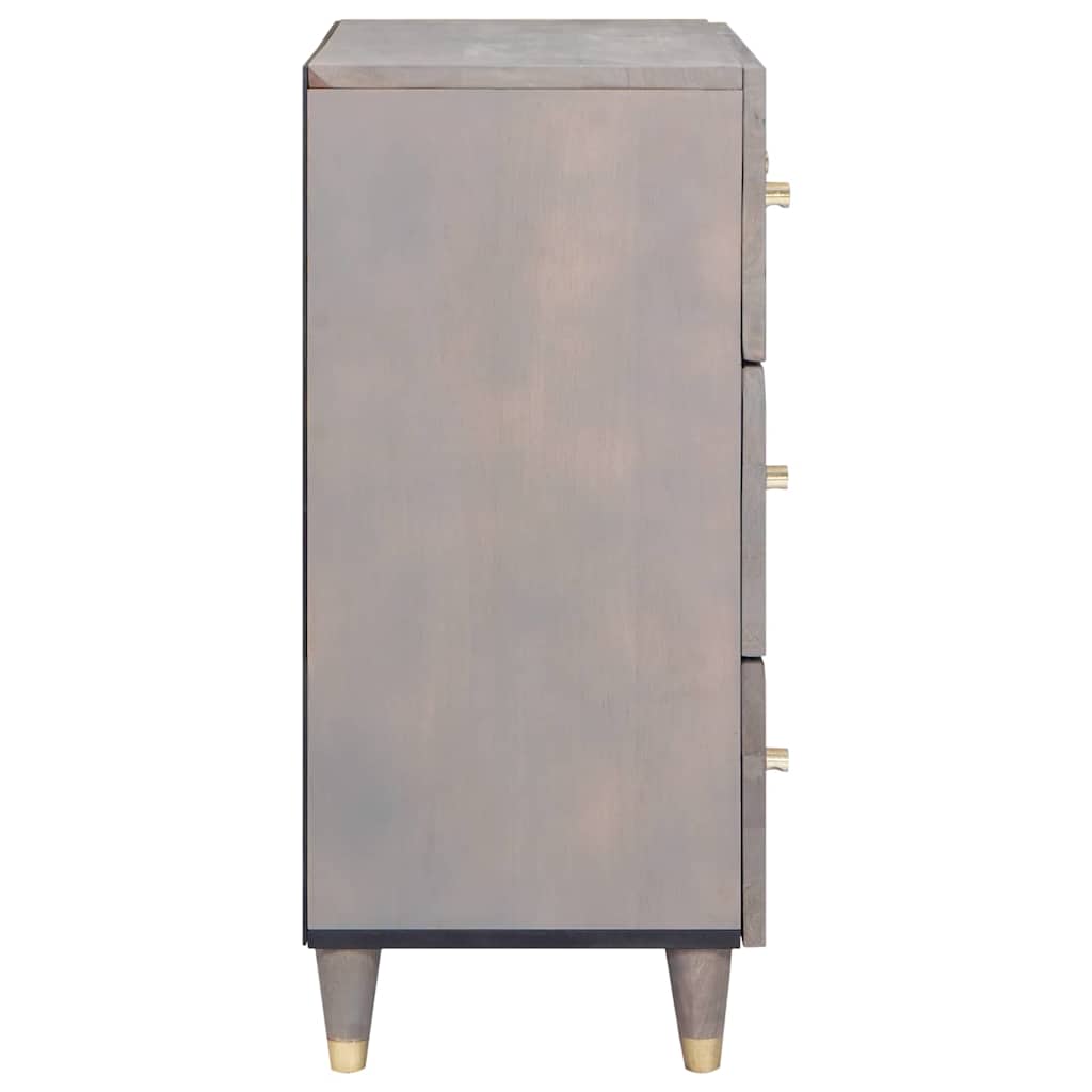 vidaXL Buffet gris et doré 60 x 33 x 75 cm Bois de manguier massif