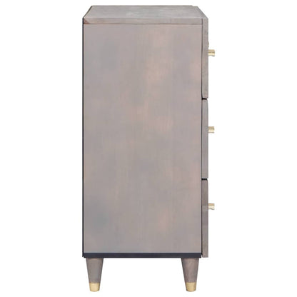 vidaXL Buffet gris et doré 60 x 33 x 75 cm Bois de manguier massif