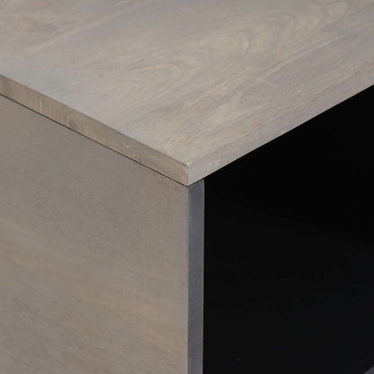 vidaXL Table basse gris 80 x 50 x 40 cm Bois de manguier massif