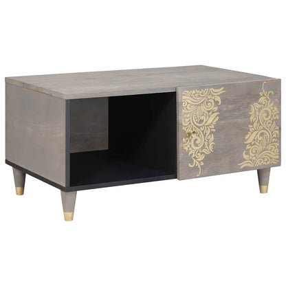 vidaXL Table basse gris 80 x 50 x 40 cm Bois de manguier massif