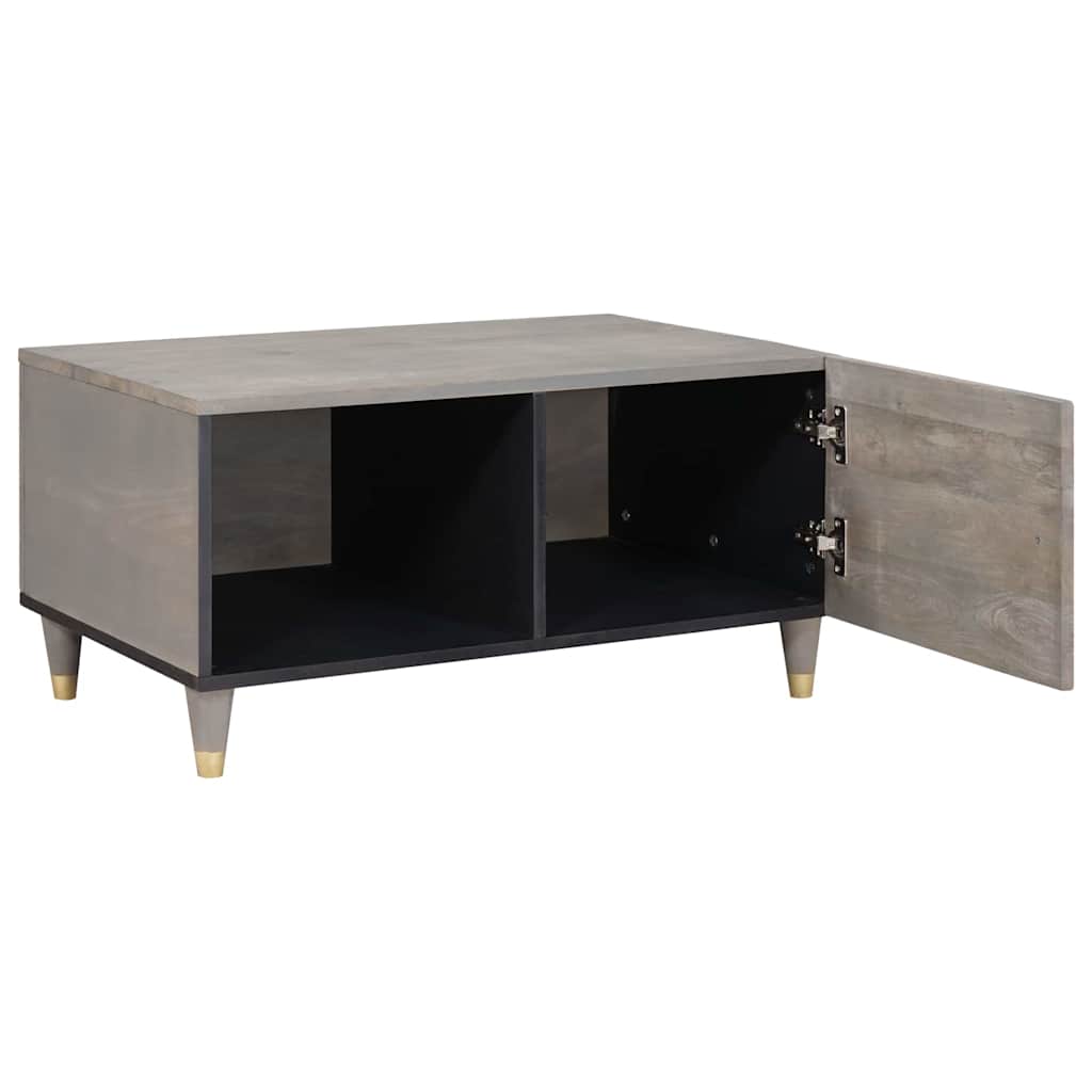 vidaXL Table basse gris 80 x 50 x 40 cm Bois de manguier massif