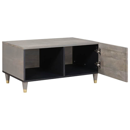 vidaXL Table basse gris 80 x 50 x 40 cm Bois de manguier massif