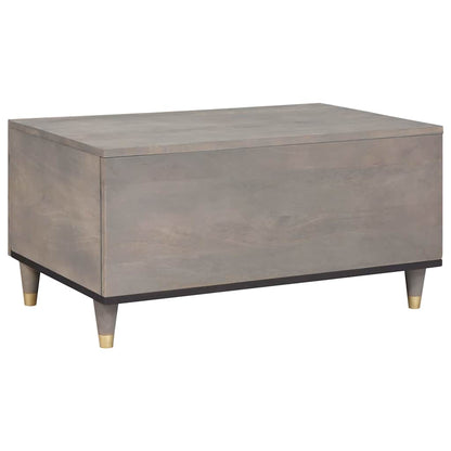 vidaXL Table basse gris 80 x 50 x 40 cm Bois de manguier massif